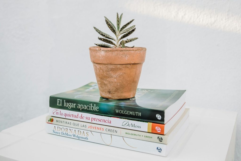 green and white labeled book